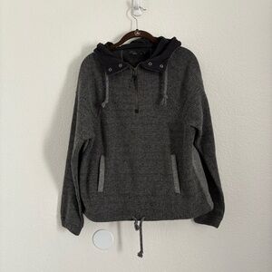 Prana Women's Size Medium Gray Hartlie Wool Hooded Pullover Sweater